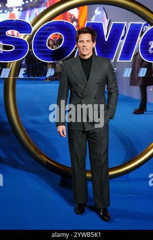 James Marsden besuchte die Premiere von Sonic the Hedgehog 3 am Cineworld Leicester Square in London. Bilddatum: Dienstag, 10. Dezember 2024. PA-Foto. Das Foto sollte lauten: Ian West/PA Wire Stockfoto