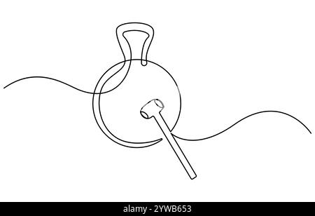 Durchgehende einzeilige Zeichnung der Schulglocke. Eine Zeilendarstellung des internationalen Bildungstages Stock Vektor