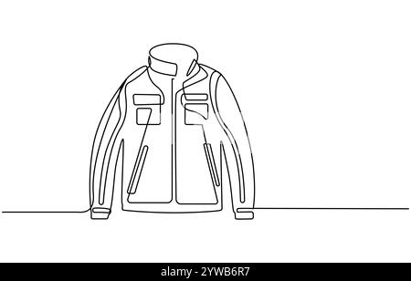 Winterjacke durchgehende einzeilige Zeichnung Vektor-Illustration Stock Vektor