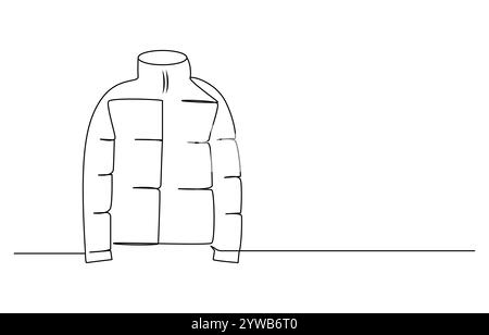 Winterjacke durchgehende einzeilige Zeichnung Vektor-Illustration Stock Vektor