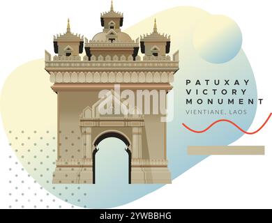 Patuxay - Victory Monument - Vientiane, Laos - Stock Illustration als EPS 10 Datei Stock Vektor