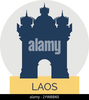 Patuxay - Victory Monument - Vientiane, Laos - Stock Illustration als EPS 10 Datei Stock Vektor