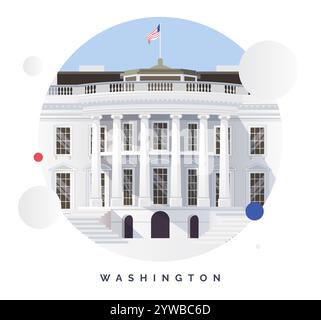 Neoklassizistischer Stil - das Weiße Haus - Washington D.C. - Stock Illustration als EPS 10 Datei Stock Vektor