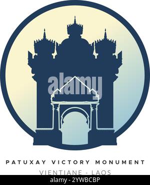 Patuxay - Victory Monument - Vientiane, Laos - Stock Illustration als EPS 10 Datei Stock Vektor