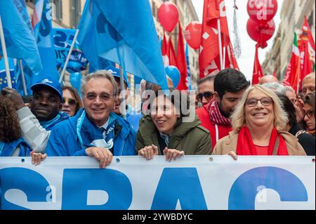 29. November 2024: Rom, Italien: Demonstration der Gewerkschaften der CGIL und der UIL anlässlich des Generalstreiks © Andrea Sabbadini Stockfoto