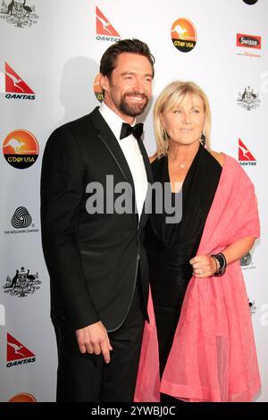 LOS ANGELES, KALIFORNIEN - 12. JANUAR: Hugh Jackman, Deborra-Lee Furness bei der 2013 G'Day USA Los Angeles Black Tie Gala im JW Marriott am 12. Januar 2013 in Los Angeles, Kalifornien. (Kreditbild: © Nina Prommer/ZUMA Press Wire) NUR REDAKTIONELLE VERWENDUNG! Nicht für kommerzielle ZWECKE! Stockfoto