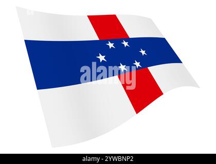 Grafik mit winkender Flagge der Niederländischen Antillen Stockfoto