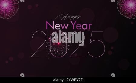 Frohes Neues Jahr - Neujahrsdesign 2025 - Neujahrsdesign Stock Vektor