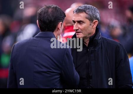 Villarreal CF-Cheftrainer Marcelino Garcia Toral und Athletic Club-Cheftrainer Ernesto Valverde während des LaLiga EA Sports Matches zwischen Athletic Club Stockfoto