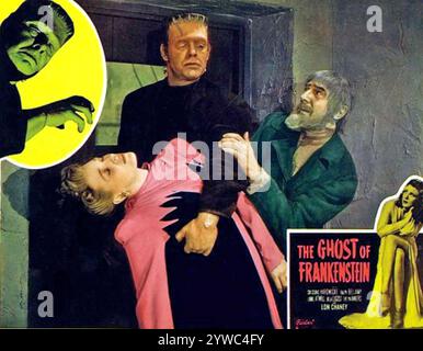 THE GHOST OF FRANKENSTEIN 1942 Universal Pictures Film mit Lon Chaney Jnr links, Bela Lugosi und Evelyn Ankers Stockfoto