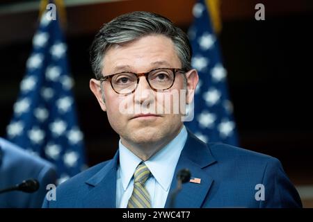 Washington, Usa. Dezember 2024. House Speaker Mike Johnson (R-LA) sprach auf einer Pressekonferenz im US-Kapitol. (Foto: Michael Brochstein/SIPA USA) Credit: SIPA USA/Alamy Live News Stockfoto