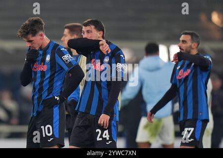 Atalanta Lazar Samardzic, Nicolo Zaniolo von Atalanta während des Fußballspiels der UEFA Champions League zwischen Atalanta und Real Madrid A im Gewiss-Stadion in Bergamo, Norditalien - Dienstag, 10. Dezember 2024. Sport - Fußball . (Foto: Spada/LaPresse) Credit: LaPresse/Alamy Live News Stockfoto