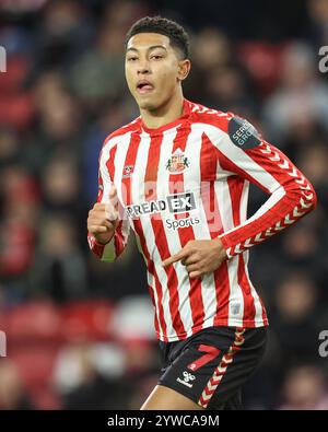 Sunderland, Großbritannien. Dezember 2024. Jobe Bellingham aus Sunderland während des Sky Bet Championship Matches Sunderland gegen Bristol City im Stadium of Light, Sunderland, Vereinigtes Königreich, 10. Dezember 2024 (Foto: Alfie Cosgrove/News Images) in Sunderland, Vereinigtes Königreich am 12.10.2024. (Foto: Alfie Cosgrove/News Images/SIPA USA) Credit: SIPA USA/Alamy Live News Stockfoto