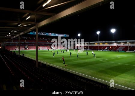 Ein allgemeiner Blick auf das Poundland Bescot Stadium vor der EFL Trophy - Runde 32 Spiel zwischen Walsall und Reading im Bescot Stadium, Birmingham. Stockfoto