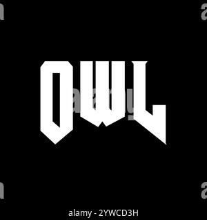EULEN-Letter-Logo für Technologieunternehmen. Schwarz-weiß-Farbkombination mit EULEN-Logo. EULEN-Logo, OWL-Vektor, OWL-Design, OWL-Symbol, OWL-Alph Stock Vektor