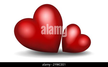 Herzerwärmende Vektor-Illustration mit roten Herzen für Valentinstag Feier und Ausdruck der Liebe Stock Vektor