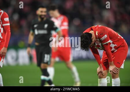 Girona, Esp. Dezember 2024. GIRONA FC-LIVERPOOL FC am 10. Dezember 2024 während des Spiels der UEFA Champions League 2024/25 League zwischen Girona FC und Liverpool FC im Stadtstadion Montilivi in Girona, Spanien. Quelle: Rosdemora/Alamy Live News Stockfoto