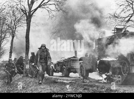 Deutsche Soldaten in Belgien während der Ardenschlacht im Dezember 1944 Stockfoto