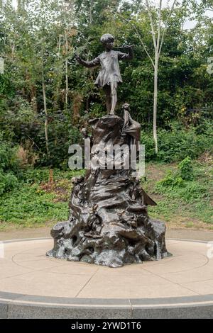 Peter Pan Statue Meeting Place, Kensington Gardens, London W2 2UD, Großbritannien Stockfoto