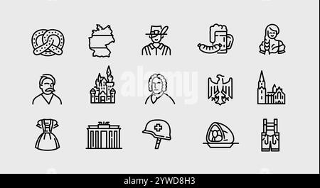 Symbole Für Deutschland Eingestellt Stock Vektor