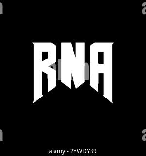 Logo-Design mit RNA-Buchstaben für Technologieunternehmen. Schwarzes und weißes RNA-Logo. RNA-Logo, RNA-Vektor, RNA-Design, RNA-Symbol, RNA alph Stock Vektor