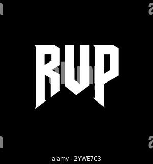 Logodesign mit RUP-Letter für Technologieunternehmen. Schwarz-weiß-Farbkombination mit RUP-Logo. RUP-Logo, RUP-Vektor, RUP-Design, RUP-Symbol, RUP-Alph Stock Vektor