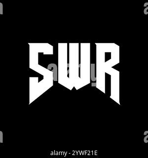 SWR-Letter-Logo für Technologieunternehmen. Schwarz-weiße Farbkombination mit SWR-Logo. SWR-Logo, SWR-Vektor, SWR-Design, SWR-Symbol, SWR-Alph Stock Vektor