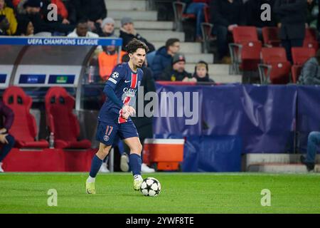 Salzburg, Österreich 10. Dezember 2024: Champions League - 2024/2025 - RB Salzburg gegen Paris Saint-Germain im Bild: Vitinha (PSG) Stockfoto