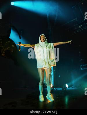 Barcelona, Spanien. April 2024. Die Antwoord (südafrikanische alternative Hip-Hop-Gruppe) tritt im Razzmatazz-Veranstaltungsort auf. Stockfoto