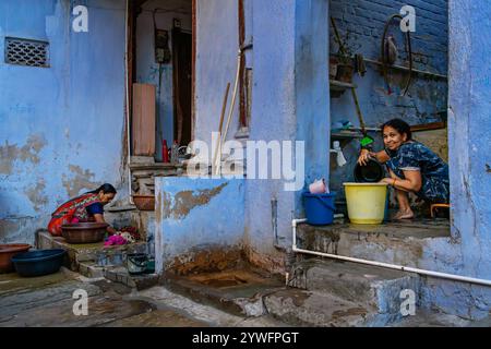 Wäscherei im alten Teil von Ahmedabad, Gujarat, Indien Stockfoto