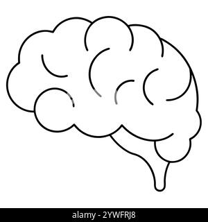 Durchgehende einzeilige Zeichnung der menschlichen Brain Line Art Vektor Illustration Stock Vektor