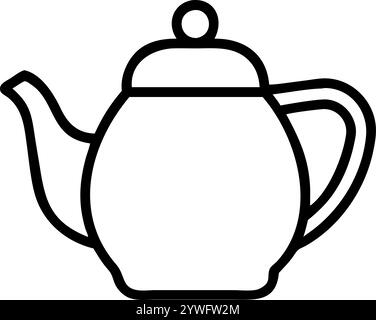Umrisssymbol für Teekanne Stock Vektor