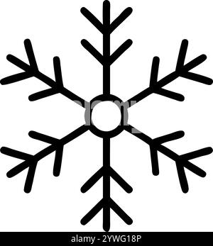 hallo Winter saisonales Konzept Form der Schneeflocken eine Linie Zeichnung und Weihnachtsfeier Vektor Illustration Stock Vektor