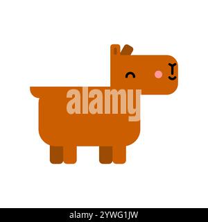 Capybara-Zeichentricktier. Geometrisches Symbol der Capybara Stock Vektor
