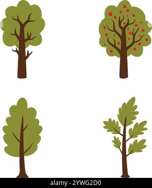 Niedliche Vektor-Illustration von Wald-Elementen Stock Vektor