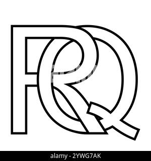 Logoschild rq qr, Symbol Doppelbuchstaben Logotyp r q Stock Vektor