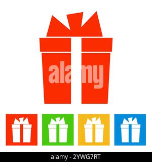 Geschenkbox. Symbol für das neue Jahr. Vektorabbildung Stock Vektor