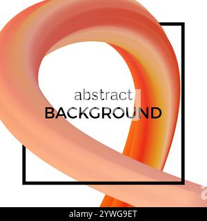 Die abstrakte Zusammensetzung der Aquarellwelle im schwarzen Quadrat. Farbenfroher Hintergrund mit gebogener dynamischer Form. Vektorabbildung. Stock Vektor