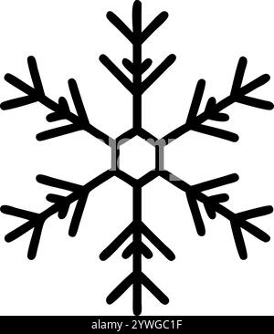 hallo Winter saisonales Konzept Form der Schneeflocken eine Linie Zeichnung und Weihnachtsfeier Vektor Illustration Stock Vektor