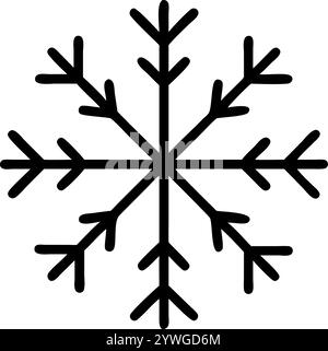 hallo Winter saisonales Konzept Form der Schneeflocken eine Linie Zeichnung und Weihnachtsfeier Vektor Illustration Stock Vektor