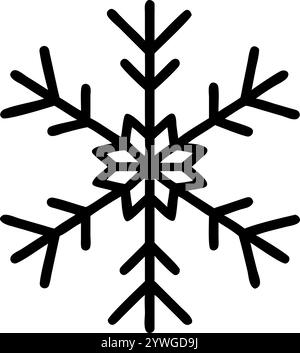 hallo Winter saisonales Konzept Form der Schneeflocken eine Linie Zeichnung und Weihnachtsfeier Vektor Illustration Stock Vektor