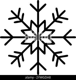 hallo Winter saisonales Konzept Form der Schneeflocken eine Linie Zeichnung und Weihnachtsfeier Vektor Illustration Stock Vektor