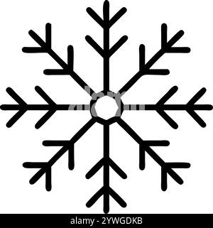 hallo Winter saisonales Konzept Form der Schneeflocken eine Linie Zeichnung und Weihnachtsfeier Vektor Illustration Stock Vektor