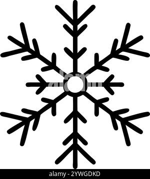 hallo Winter saisonales Konzept Form der Schneeflocken eine Linie Zeichnung und Weihnachtsfeier Vektor Illustration Stock Vektor