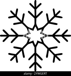 hallo Winter saisonales Konzept Form der Schneeflocken eine Linie Zeichnung und Weihnachtsfeier Vektor Illustration Stock Vektor