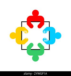 Symbol für das Symbol „Treffen von Freunden am Tisch“ Stock Vektor