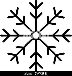 hallo Winter saisonales Konzept Form der Schneeflocken eine Linie Zeichnung und Weihnachtsfeier Vektor Illustration Stock Vektor