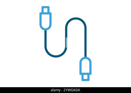 Kabelsymbol. Liniensymbolstil. Symbol für Technologie. Vektorillustration für IT-Architekturelemente Stock Vektor