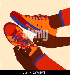 Vektorillustration weiblicher Turnschuhe Stockfoto