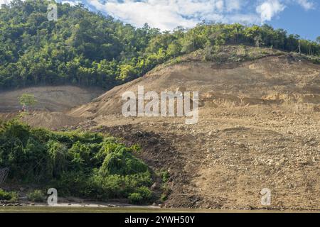 Blick über den Mekong in Luang Prabang, Provinz Luang Prabang, Laos, Asien Stockfoto